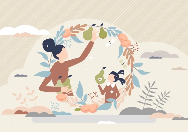 果物の収穫のイラスト
