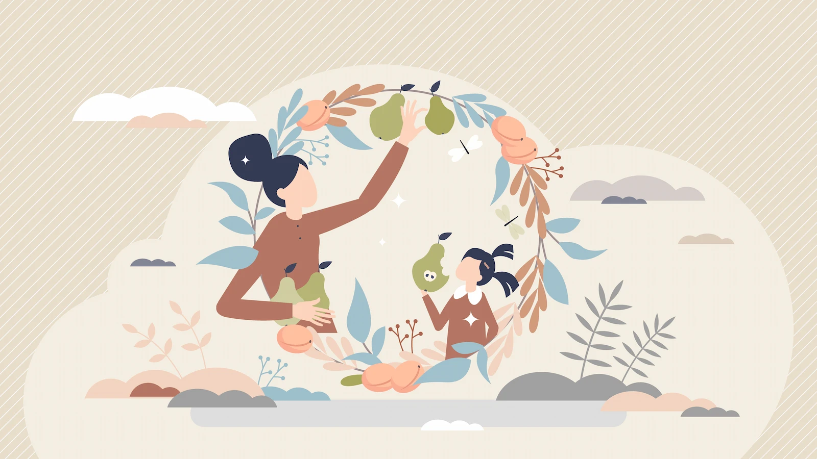 果物の収穫のイラスト