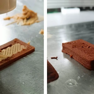 3Dプリンターで射出するところ