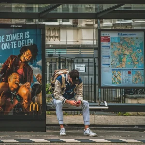 マクドナルドのバス停広告